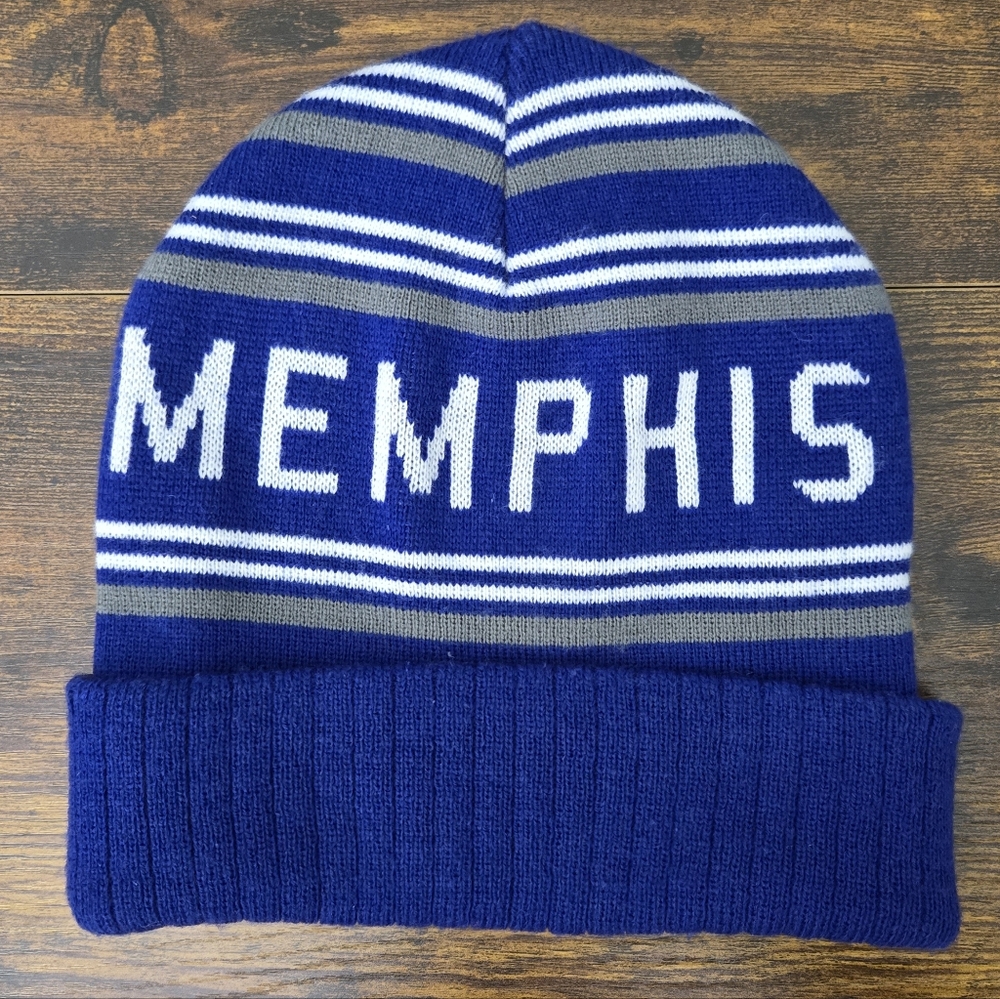 Memphis Tigers Adult Beanie Hat‎ Blue Knit Winter Cap NCAA College Football